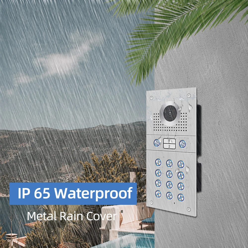 Jeatone WiFi Smart Video Door Phone Video Intercom Code Keypad/RFID Card/APP Unlock Motion Detection for Two Units Apartment