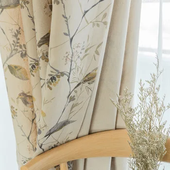

Retro New Chinese Style Cotton and Linen Curtains Are Suitable for Custom Printing Curtains In Living Room Bedroom Study