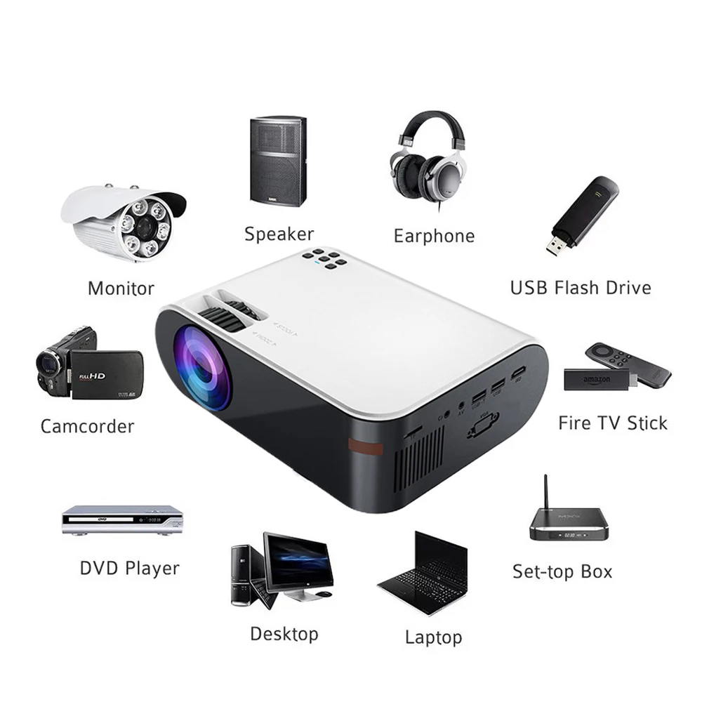 mini projector VCHIP W18 Projector mini Proyector 4K For Home Theater HD 1080P WiFi TV Portable Media Player Smart Phone Beamer proyector navid vankyo projector