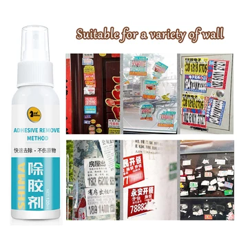 

Quick and Easy Sticker Remover Sticky Residue Remover Wall Sticker Glue Removal Car Glass Label Cleaner Adhesive Glue Spray
