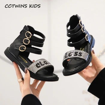 

Kids Shoes 2020 Summer New Girls Pu Leather Shoes Baby Fashion Princess Sandals Children Rhinestone Brand Flats Pink PY-PS-003