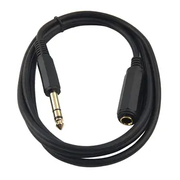 

6.35mm(1/4inch) Stereo Plug Male to 6.35mm(1/4inch) Female cable, Gold Plated o Cable Stereo Cord, Extension cord, 6 FT (1.8