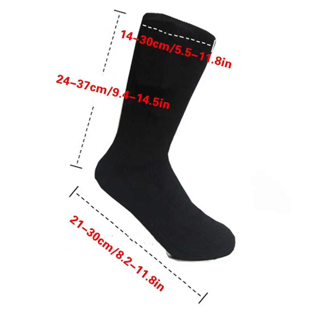 Носки с электрическим подогревом для мужчин/женщин, теплые длинные хлопковые носки для холодной ноги, зимние теплые носки для ног с перезаряжаемой батареей