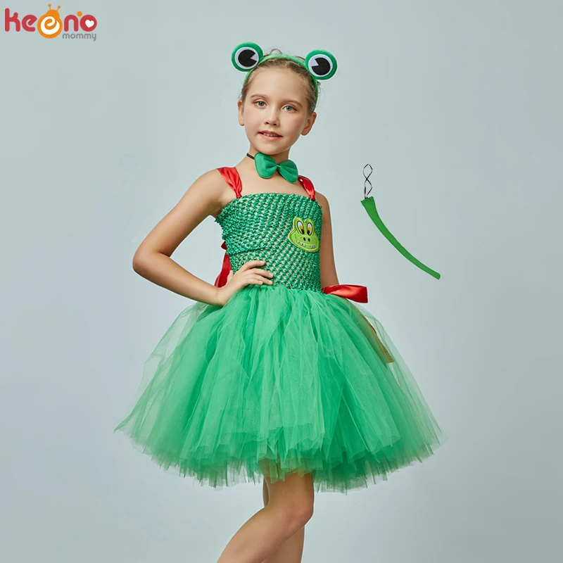 Fantasia infantil verde de sapo pequeno, conjunto de vestido tutu para ...