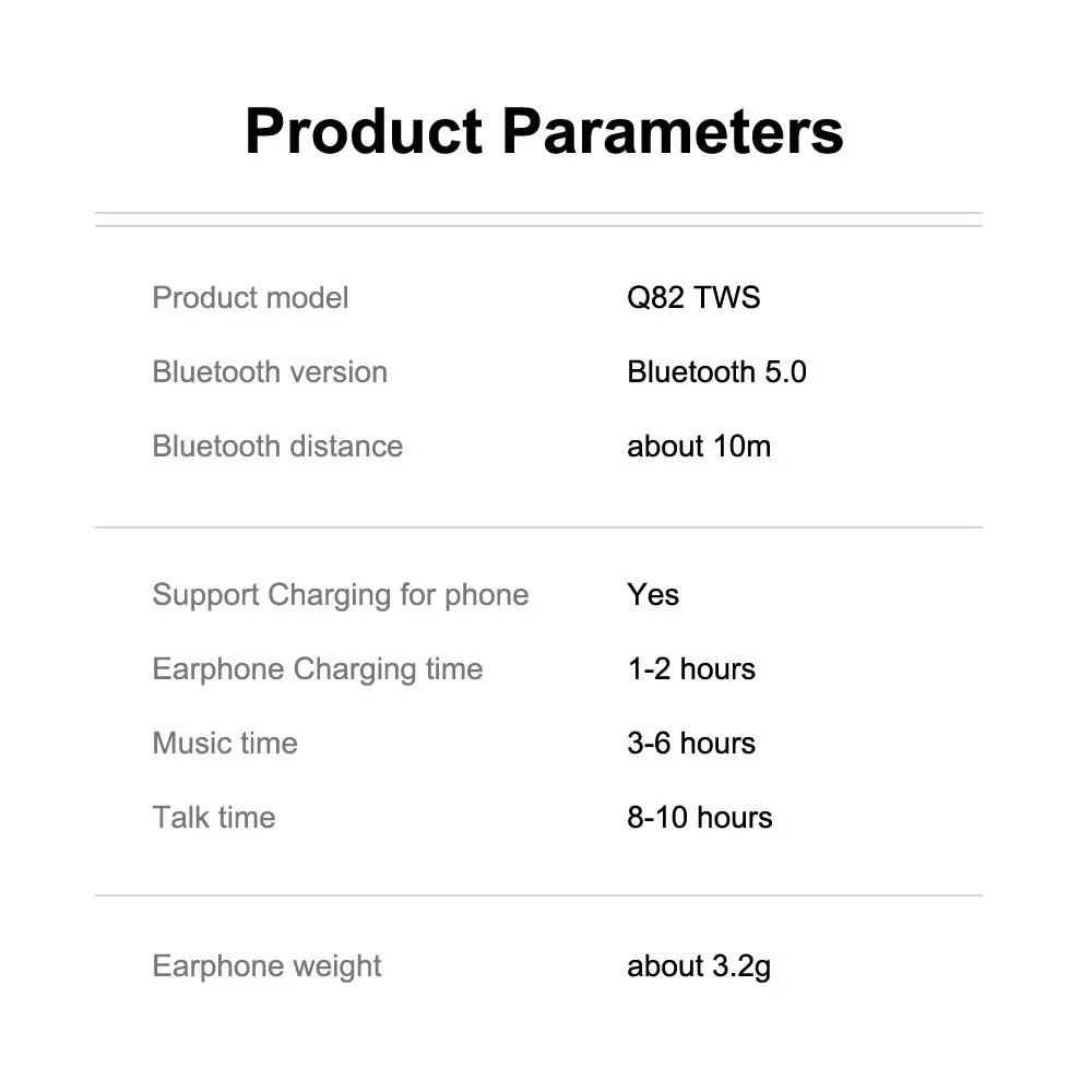 Q82 TWS Bluetooth наушники вкладыши беспроводные наушники Handsfree Bloototh гарнитура Ture беспроводные наушники для телефона Android iOS