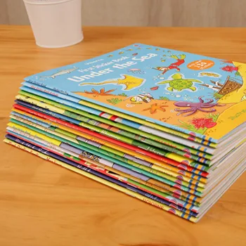 

English children's scene Sticker Book Baby's English Enlightenment learning scene paste picture game paste picture toy