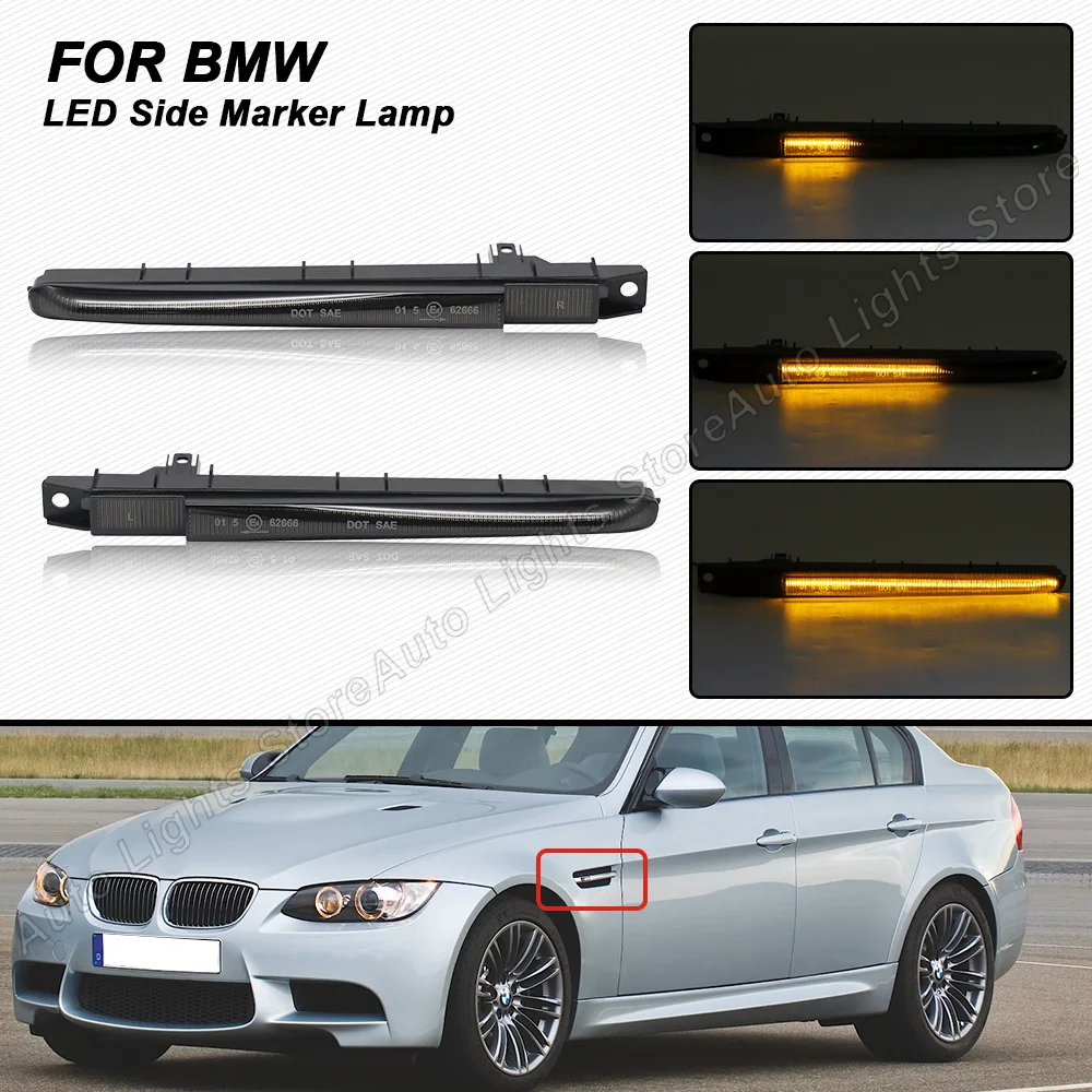 2Pcs Dynamic Led Side Marker Blinker Light Per Bmw E90 M3 Sedan E92 M3 Coupe E93 Convertibile 2007-2013 Indicatore Di Direzione Lampeggiante
