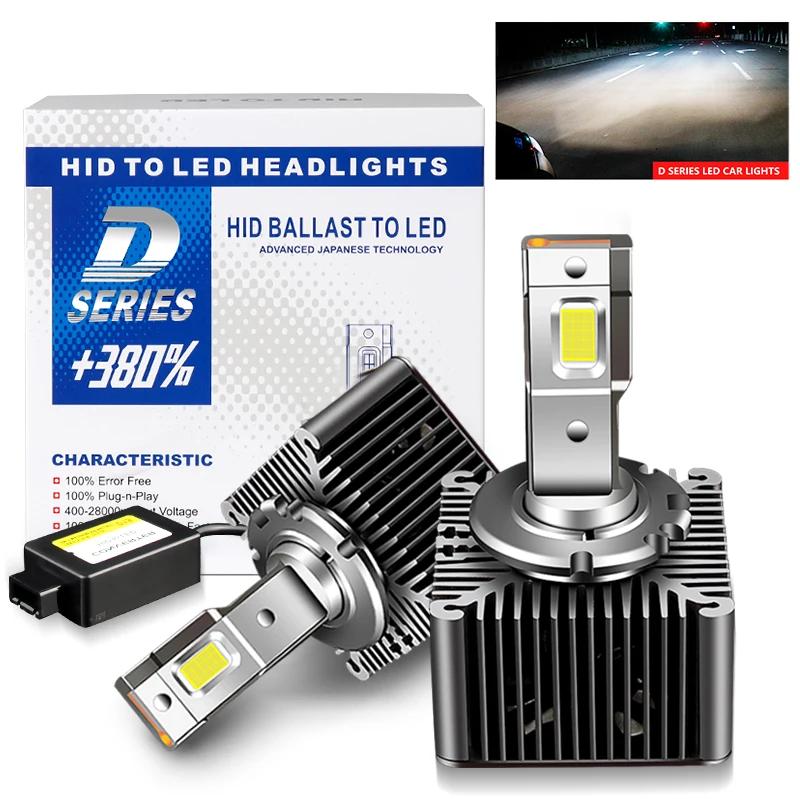 Светодиодные фары CANbus D1S D2S 70 Вт D3S D1R D5S D8S комплект ламп для замены HID Benz BMW Audi Land Rover