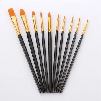 

10PCS/Set Multi-Functional Fine Thin Hook Line Flat Nylon Pen Paint Brush Drawing Art Watercolor Art Supplies Painting Set