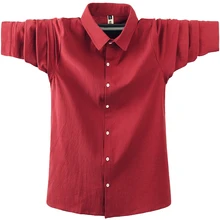 Новинка, модная мужская рубашка, длинный рукав, повседневная, красная, официальная, приталенная, свадебная рубашка, Мужская одежда, топы, осень 5XL