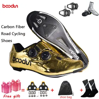 

2020 Boodun Self-Locking Road Cycling Shoes Ultralight Carbon Fibre Bike Shoes Pro Bike Racing Athletic Shoes Zapatos Ciclismo