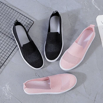 

2020 New Summer Breathable Women's Flat Shoes Woman Casual Flats Women Sneakers Mocassin Femme Espadrilles Hollow Out