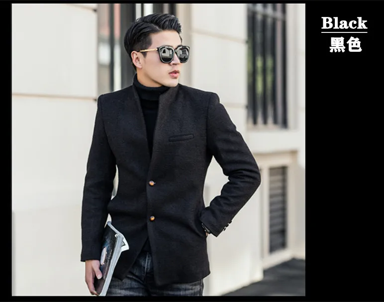 Reviews High-grade new style men's business casual colorfast comfortable fashion breathable soft keep-warm no-iron personality wool coat