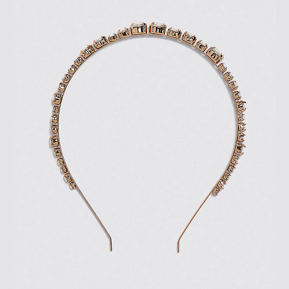 Za Мода горный хрусталь Hairband для женщин брачный венец головная повязка Кристальный обруч для волос резинки для волос аксессуары вечерние подарок оптом
