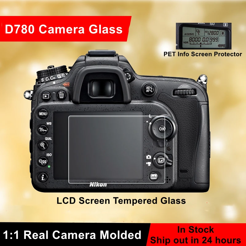 Protector de vidrio templado para cámara Nikon D780, vidrio adhesivo, pantalla LCD principal + película