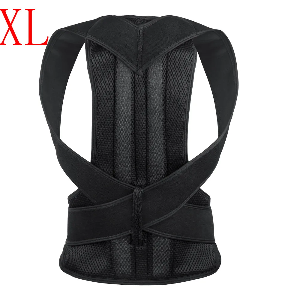 VIPLinkDropshipping Unisex Adjustable posture Corrector Shoulder Back Brace Support Lumbar Spine Support Belt Posture Correction - Цвет: XL