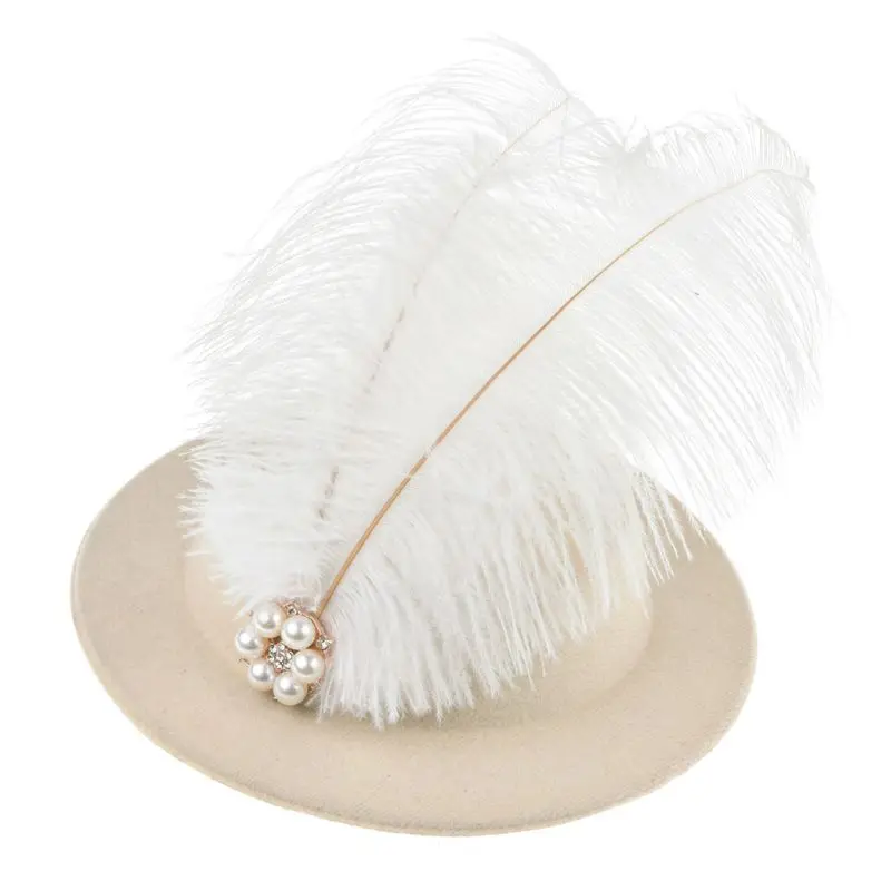 Женские перламутровые перья Pillbox Hat заколка для волос чародей Свадебный банкет праздничный костюм декоративные аксессуары для волос