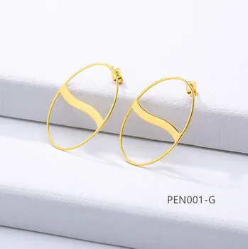 

Oval Sun Design Earring Studs Elegant Fashion Women Jewelry Girl Gifts PEN001-S