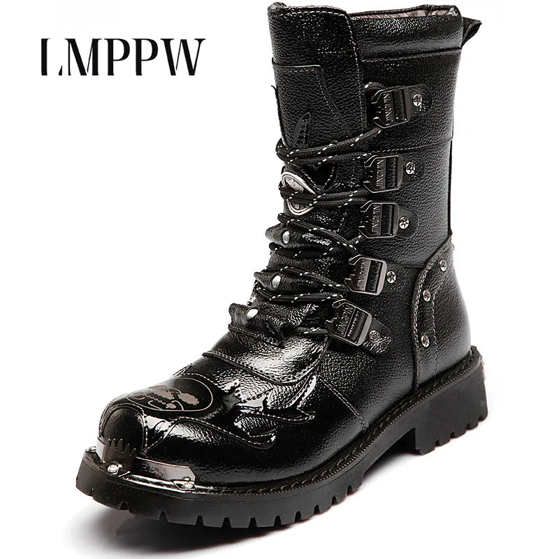 combat boots fashion male