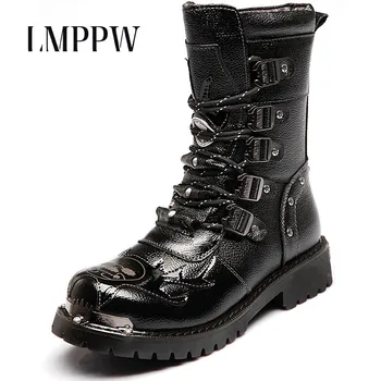 

Top Quality Leather Men's Military Boots Combat Boots Fashion Mid-calf Desert Boots Casual Male Outdoor Motorcycle Shoes 2A