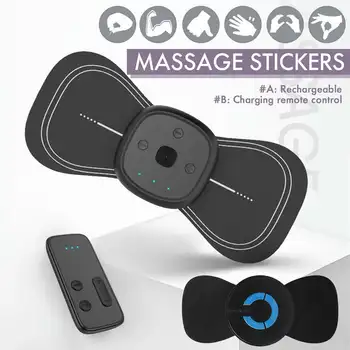 

Mini Electric Neck Massager Cervical Massage Stimulator Stickers Physiotherapy Instrument Muscle Relief Pain with Remote control