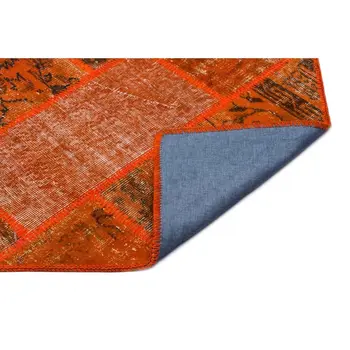 

Handmade Orange Vintage Overdyed Patchwork Area Rug 080x150 Cm-2'7''X4'11''