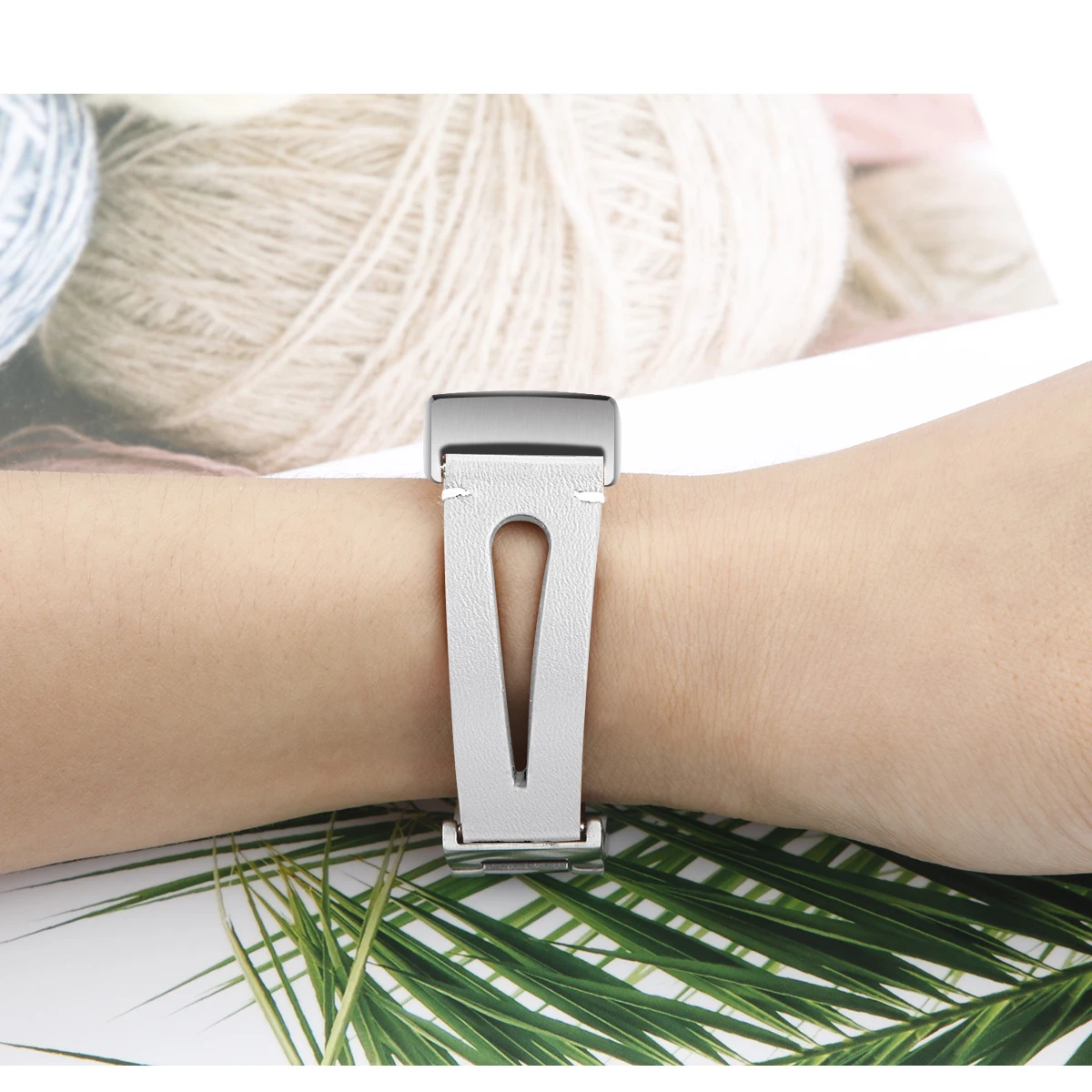 Для Fitbit Charge 3 браслет ремешок высокого качества из натуральной кожи материал нержавеющая сталь металлический цепной сменный ремешок для часов