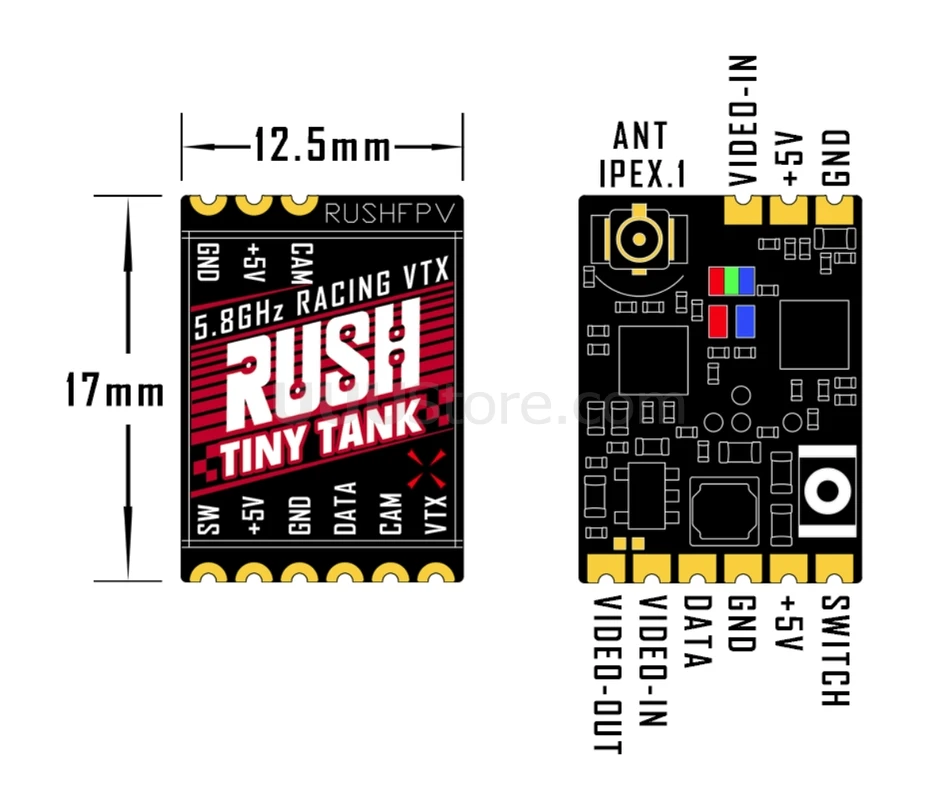RUSH Tiny TANK Nano Mini VTX 48CH PIT/25/100/200/350mW TBS Smart Audio FPV Video Transmitter 5V Lollipop 3 for RC FPV Drone 5