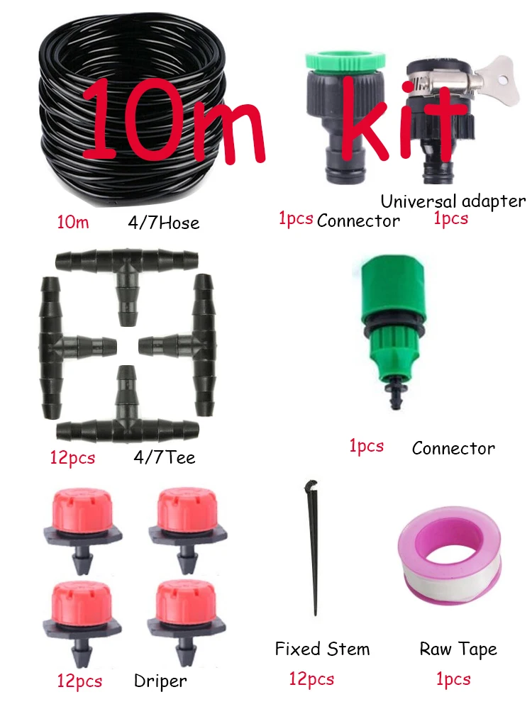 AIVY Automatic Irrigation System Garden Watering Hose Micro Drip Irrigation Kit with Adjustable Dripper Spray Cooling System