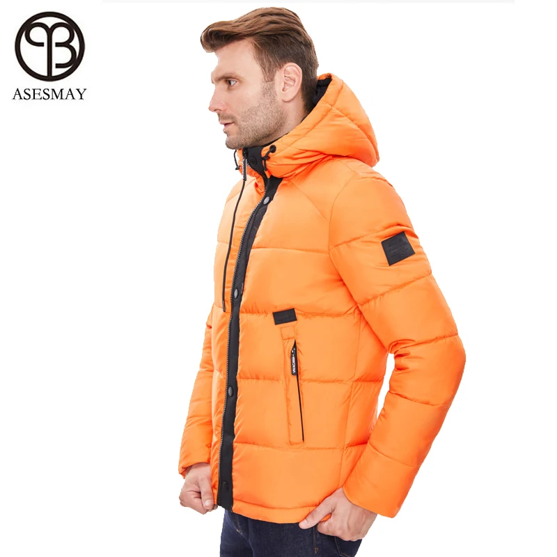 Новинка 2019 мужские зимние куртки Asesmay стильное пальто плотные теплые модные