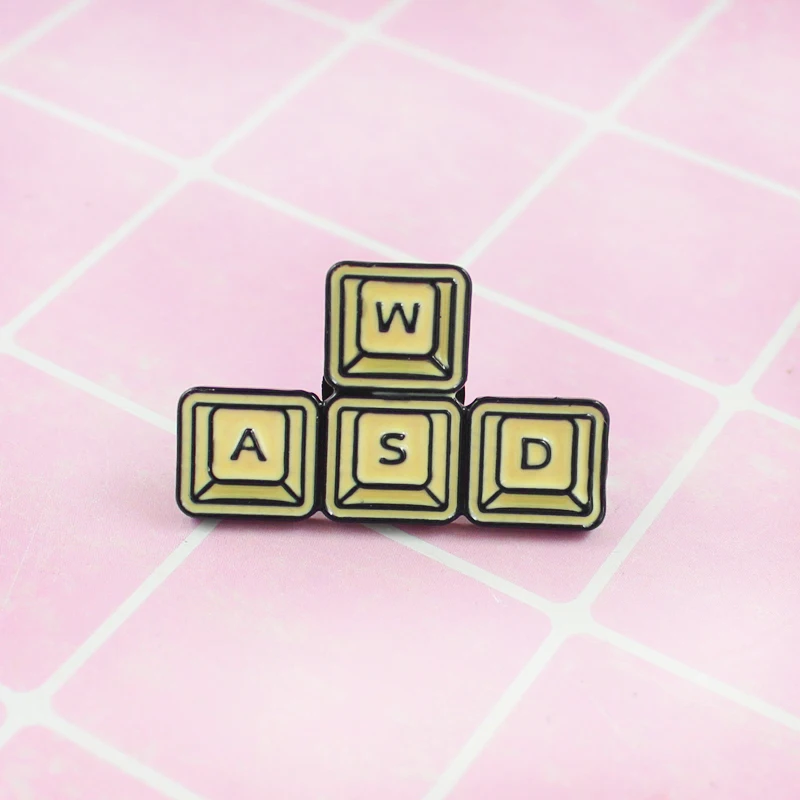 WASD Game enthusiast эмалированная булавка игровая клавиатура мешочек для брошек одежда