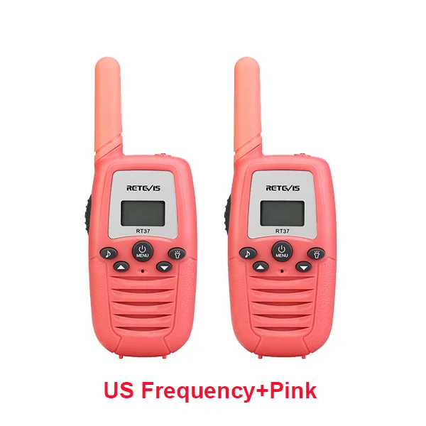 Pink US Frequency 2 шт. Retevis RT637/RT37 Мини Портативная рация детская радио удобная 2 способ радио PMR446 PMR FRS фонарик подарок на день рождения Рождественский подарок - Color: Pink US Frequency