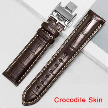

100% Genuine Alligator American Crocodile Skin Watch Strap Leather Watch Band For Longines 14 16 18mm 20mm