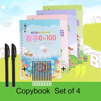 

4 Books Learning Numbers In English Painting Practice Art Book Baby Copybook For Calligraphy Writing Kids English Lettering Toy