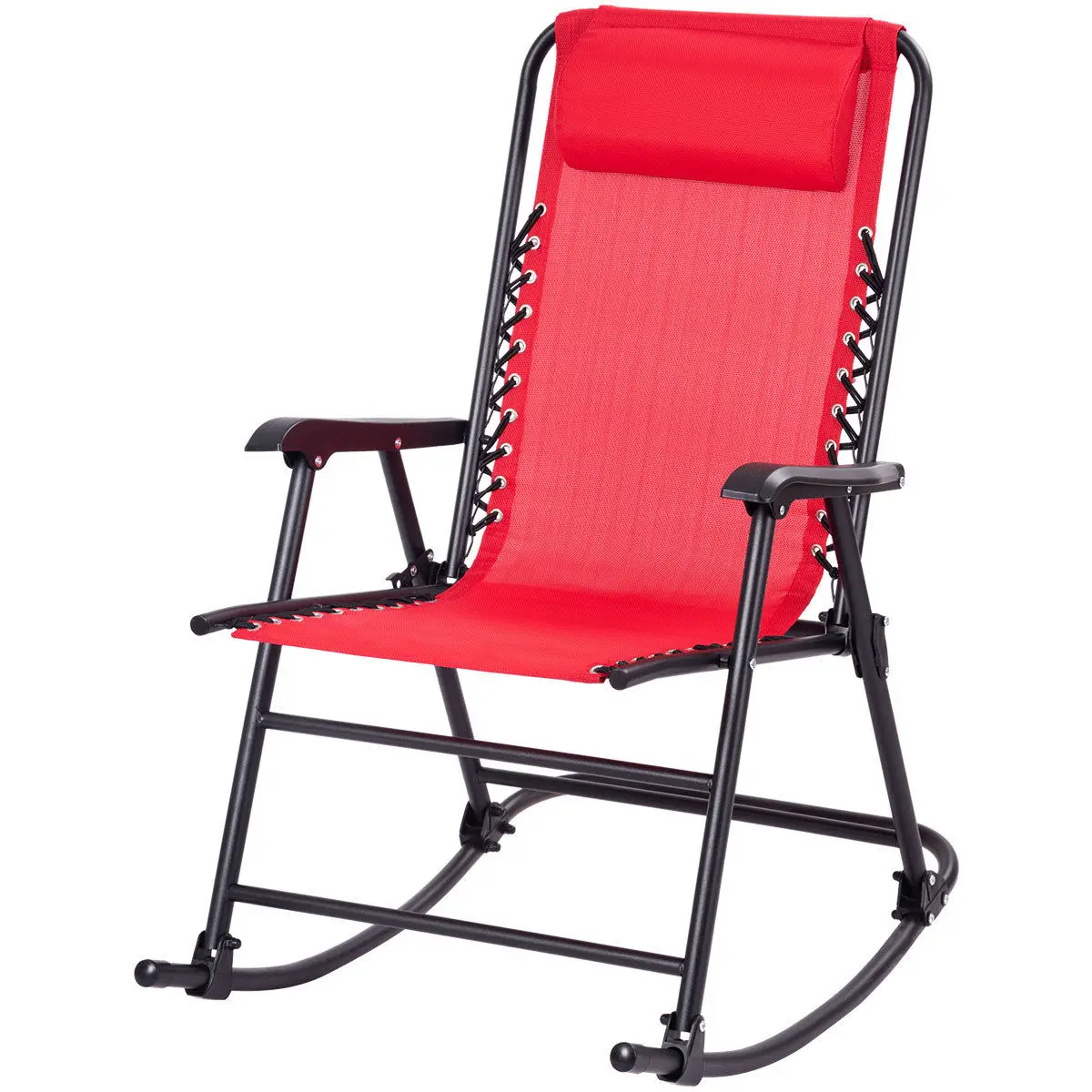Costway mecedora plegable de gravedad cero, mecedora para porche, exterior,  Patio, reposacabezas, Color Rojo|Sillas de jardín| - AliExpress