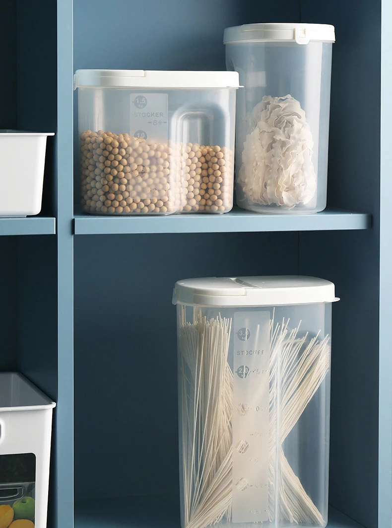 KitchenAce Plastic Sealed Can Kitchen Storage& Organizer Gadgets& Tools Transparent Food Canister Container Jar Kitchen Gadget