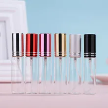 20 sztuk/partia 5ML 10ML podróży szklane butelki perfum jasne pompy rozpylacza Atomizer Mini próbki Test fiolki cienkie szklane butelki wielokrotnego napełniania