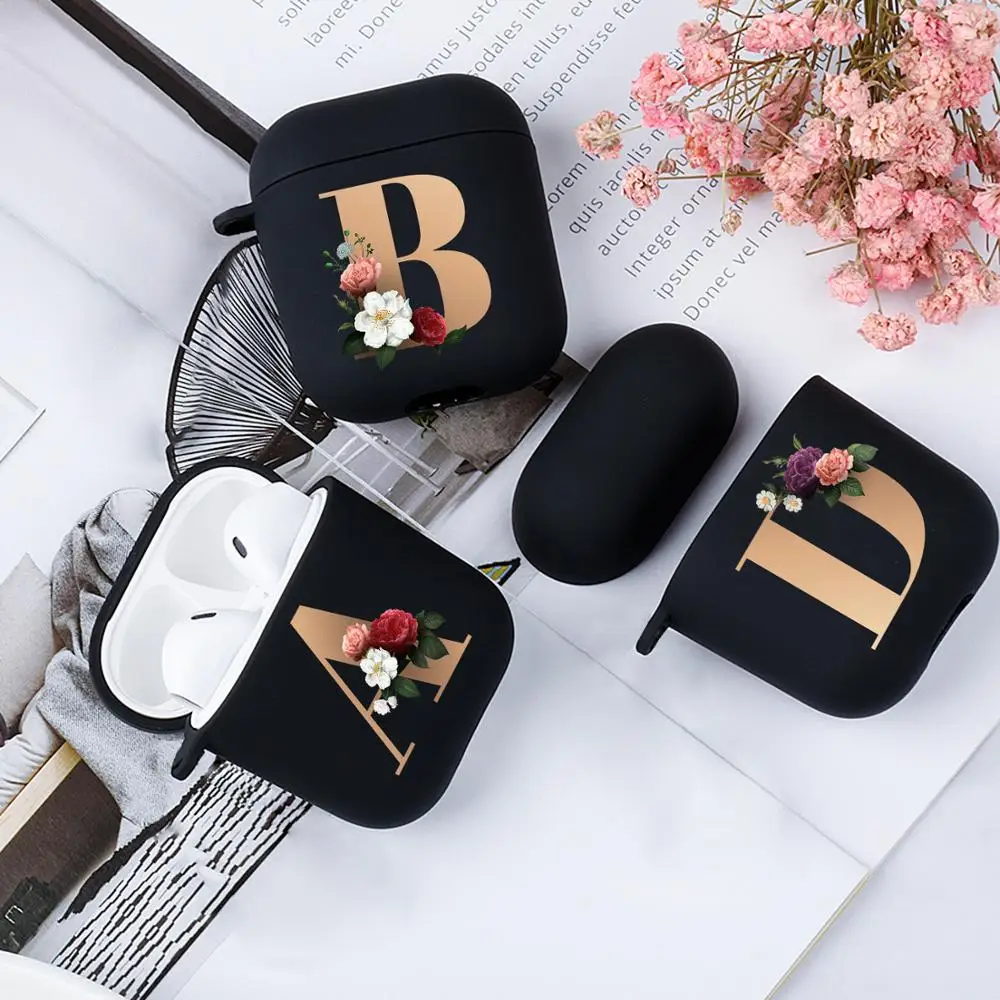 Мягкий чехол для AirPods 2 1 Черный силиконовый беспроводных Bluetooth наушников с милыми