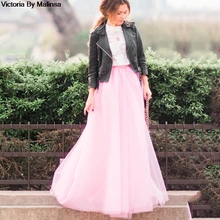 Изготовленный на заказ изящные длинные Тюлевая юбка лучшее 5 слоев румяна, розовый, светло-розовый, платье подружки невесты, юбки Винтаж пол Длина Свадебная вечеринка юбка