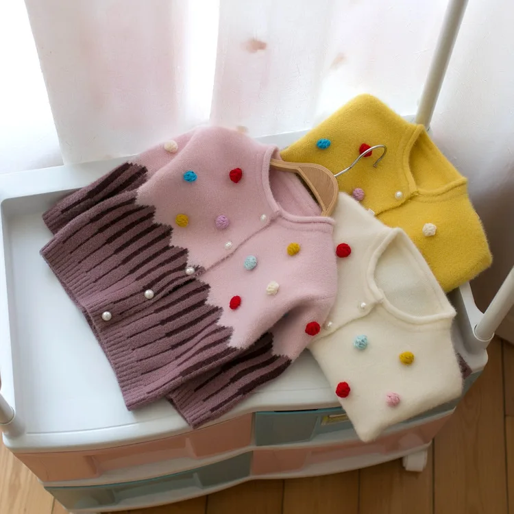 

2019 Autumn And Winter New Baby Girl Sweaters Cardigan Sweater Korean Jacket Children'S Sweater Sweater Baby Knit Sweater