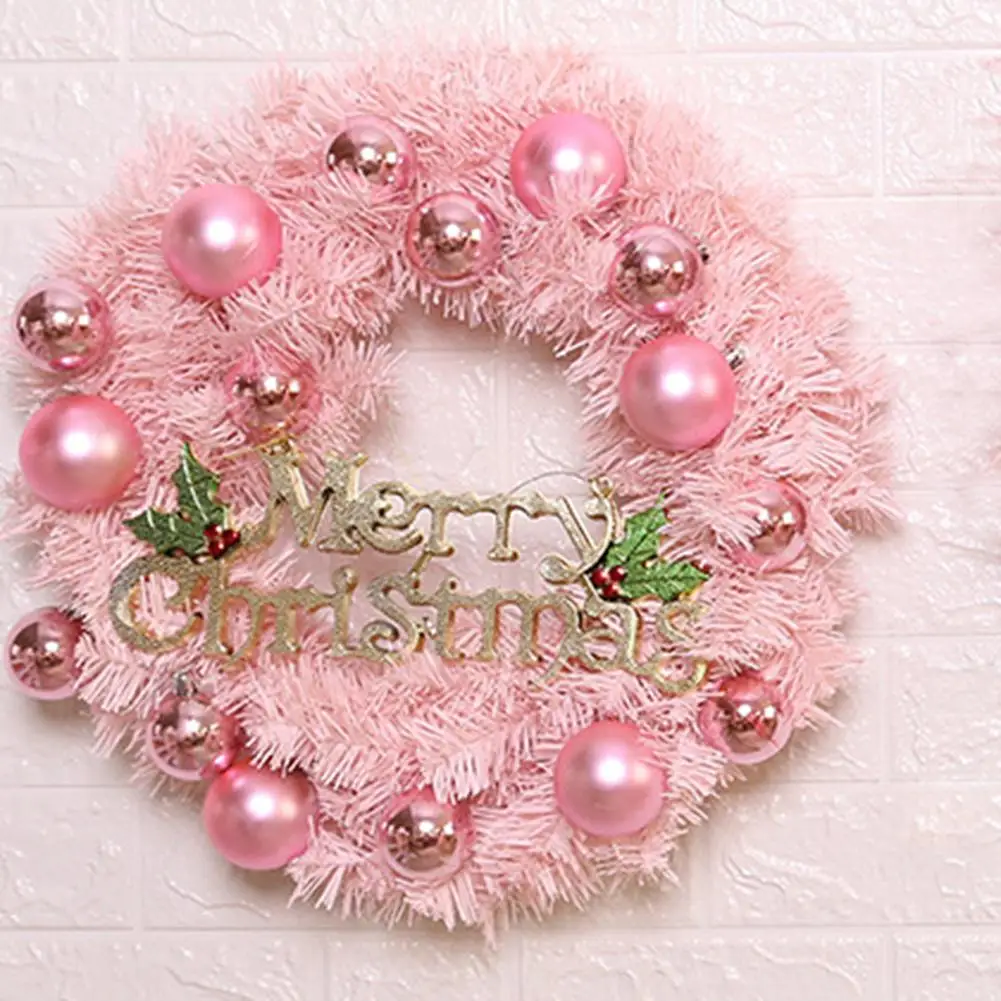 

30/40cm Christmas Wreath Artificial Pink Door Wreath Hanging Gift Supplies Christmas Party Shopping Christmas Wreath Decorations