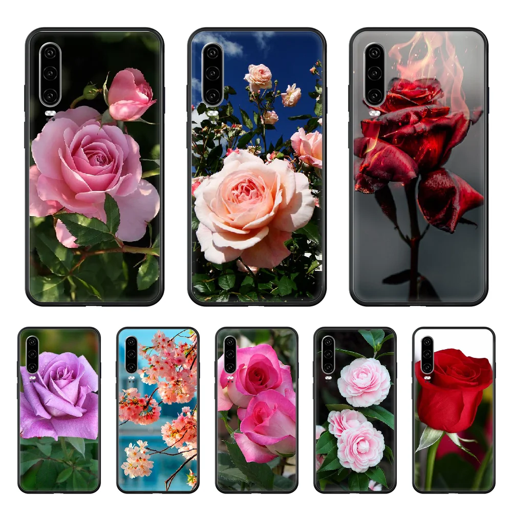 

Flower Pretty Style Case Phone Case hull For huawei honor 7 8 9 10 20 A S X Lite Pro black shell soft coque 3D cover art
