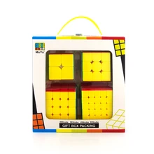4 шт./компл. Moyu Yuhu 2x2/oneplus 3/OnePlus x 3 4x4 5x5, волшебный куб, набор Mofang Jiaoshi черный цветной пакет головоломка Скорость Magic Cube Развивающие игрушки, подарочная коробка