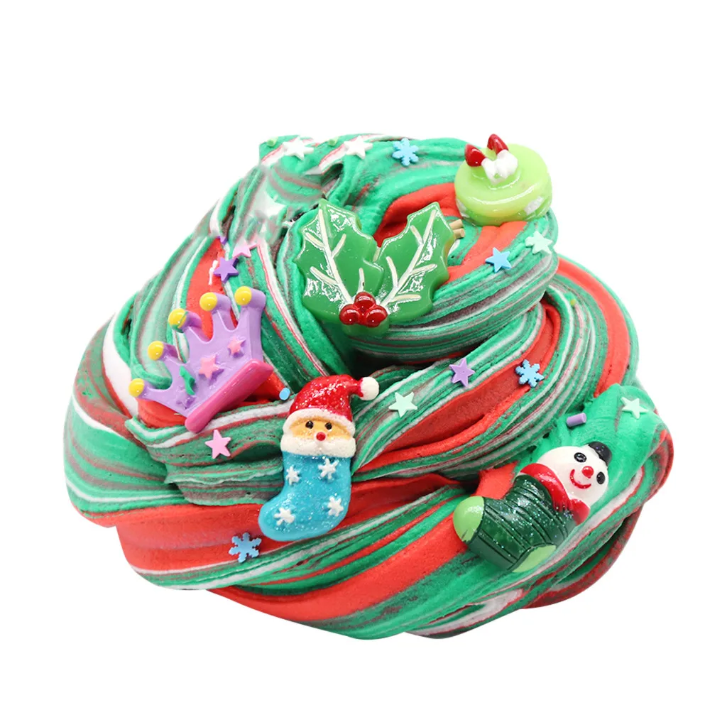 Лизун для детей, Новая Рождественская игрушка для смешивания, сделай сам, облачная слизи, мягкая игрушка, для детей и взрослых, сжимается с ароматом, 120 мл, глина, подарок на Рождество и год