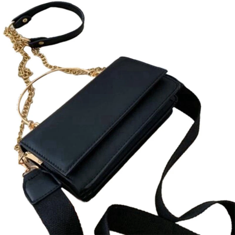 

Contrast Color Mini Crossbody Bag with Metal Handle Female Handbag Ladies Pu Leather Shoulder Bag