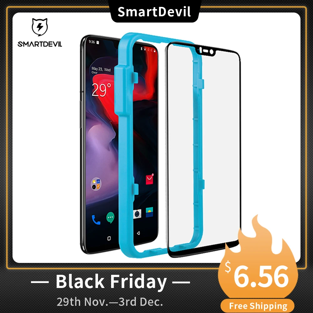 

SmartDevl Tempered Glass for oneplus 6 5 7 screen protector film black protective guard original for oneplus 6T tempered glass