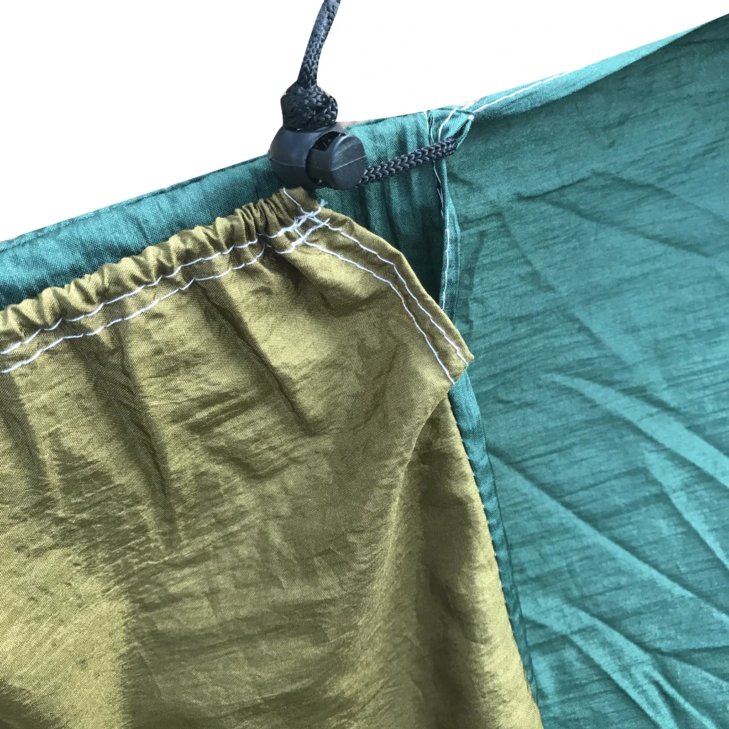 Double Person Portable Parachute Nylon Travel Camping Hammock with Climbing Rope & Carabiner 8.86 x 4.6 ft