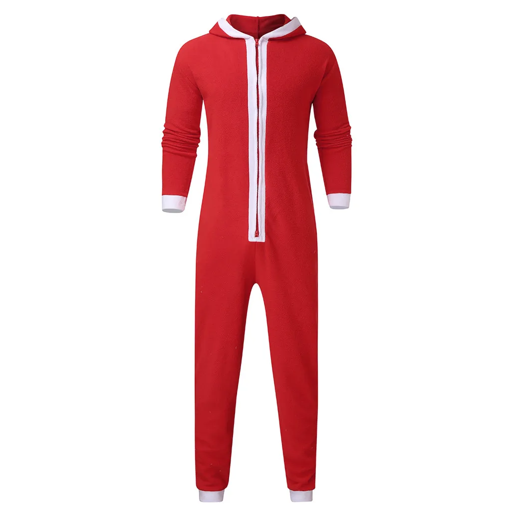 Рождественский мужской комбинезон унисекс для влюбленных, цельная мужская пижама, комбинезон на молнии с капюшоном, мужской комбинезон, уличная одежда, комбинезоны красного цвета