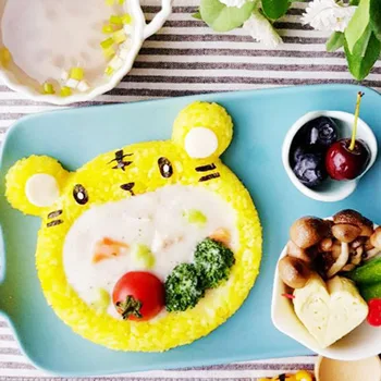 

Japanese Big Mouth Animal Rice Ball Mold Set DIY Creative Rice Cartoon Children's Rice Bowl Lunch Gadget Moulds Set