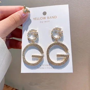 

Luxury Letter G Snake Chain Dangle Earrings Daisy Flower Tassel Alphabet Brand Long Thread Earring for Women Fashion Jewelry